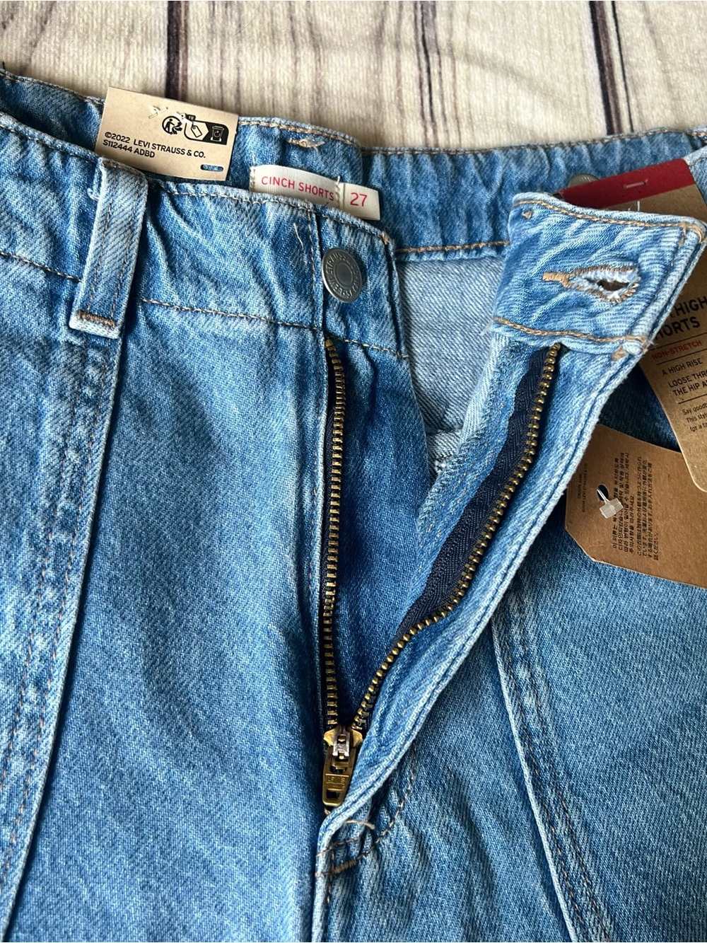 Levi’s Cinch Waist High Rise Utility Denim Shorts - Picture 8 of 11